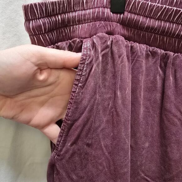 Torrid maroon acid wash cargo lounge pants elastic waistband drawstring size 2S - Picture 7 of 12